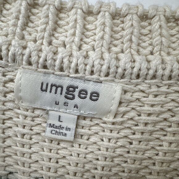 UMGEE Sweater Womens Large Chunky Knit Pullover Long Sleeves Boho - Picture 2 of 7